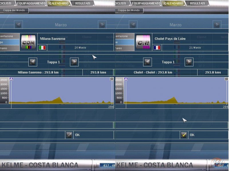 Un montaggio che raffronta le due tappe di cui si parlava sopra: identiche in ogni dettaglio.