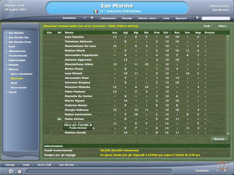 Il mascheramento delle caratteristiche serve a simulare l&#39;incompletezza delle informazioni sui giocatori. Qui per&ograve; si esagera...