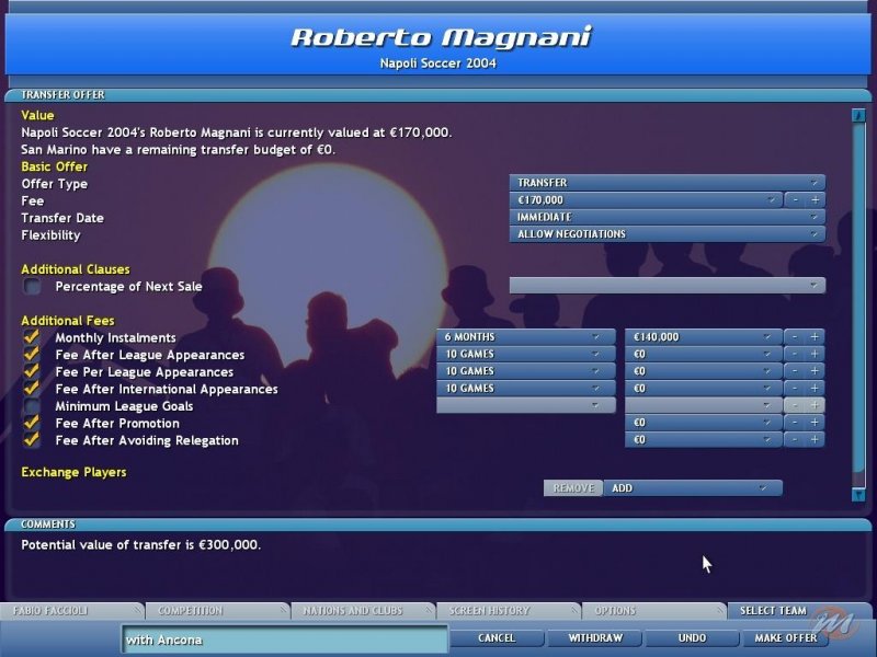 L&#39;offerta di contratto al giocatore, con tutte le clausole possibili