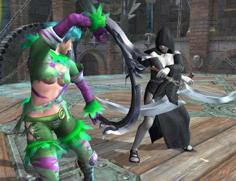 Due personaggi di Soulcalibur 3 si affrontano in duello