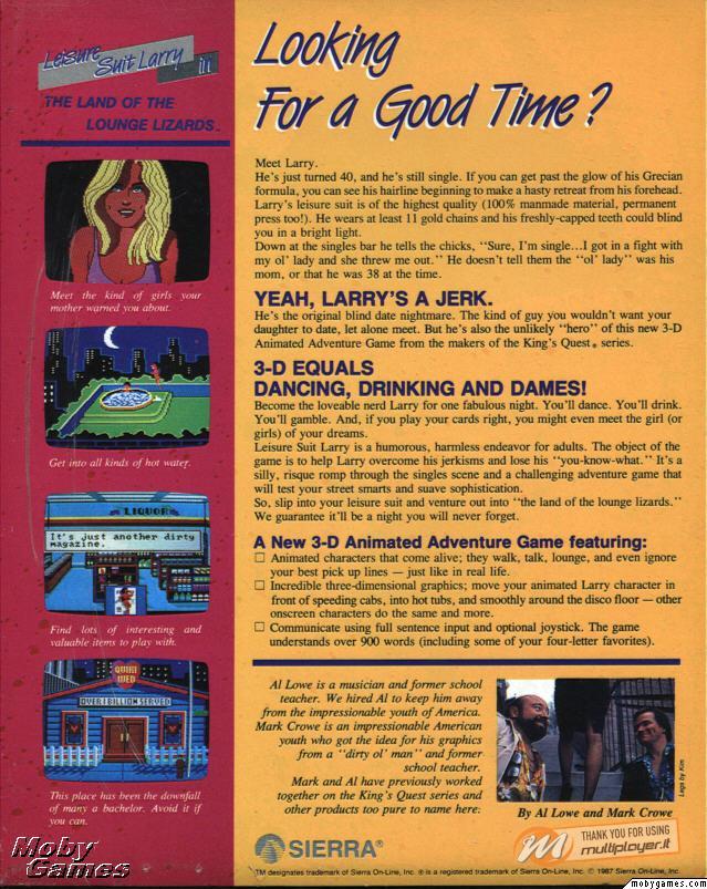 Leisure Suit Larry In the Land of the Lounge Lizards