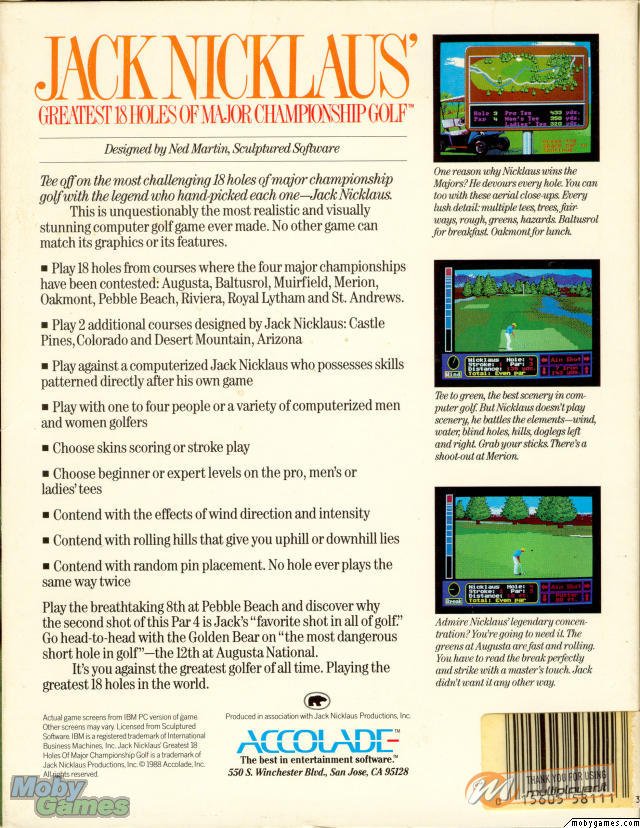 Jack Nicklaus Championship Golf