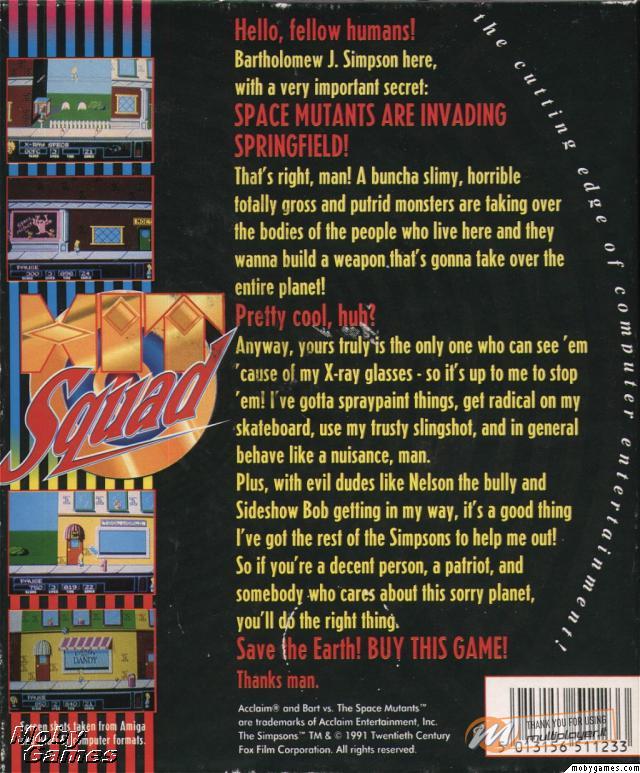 The Simpsons: Bart vs. the Space Mutants