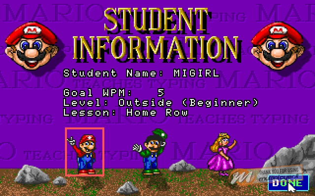 Mario Teaches Typing