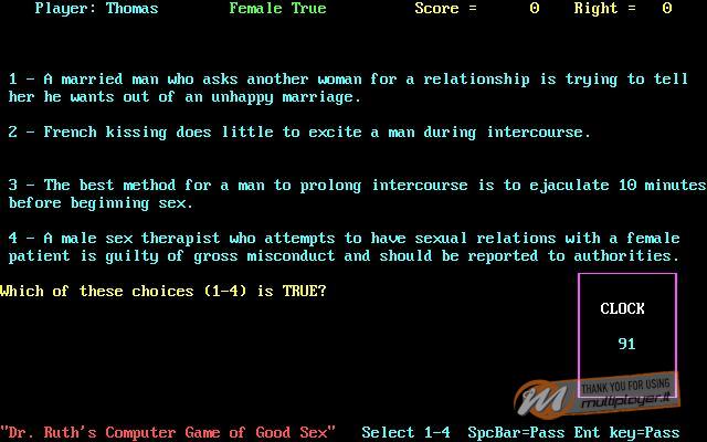 Dr. Ruth's Computer Game of Good Sex