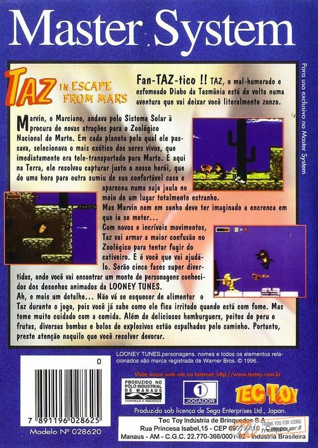 Taz in Escape from Mars