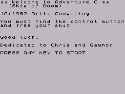 Adventure C: Ship of Doom