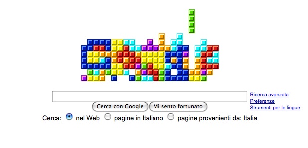 Google festeggia il venticinquesimo anniversario di Tetris Google festeggia il venticinquesimo anniversario di Tetris