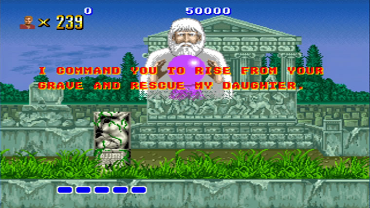 L'inizio di Altered Beast 'wiseee fwooom your gwwave'