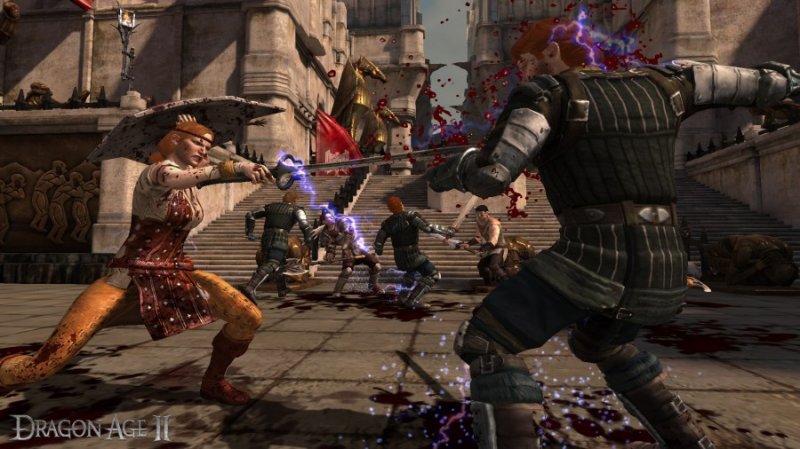 Dragon Age II, un'immagine di un combattimento Dragon Age II, un'immagine di un combattimento