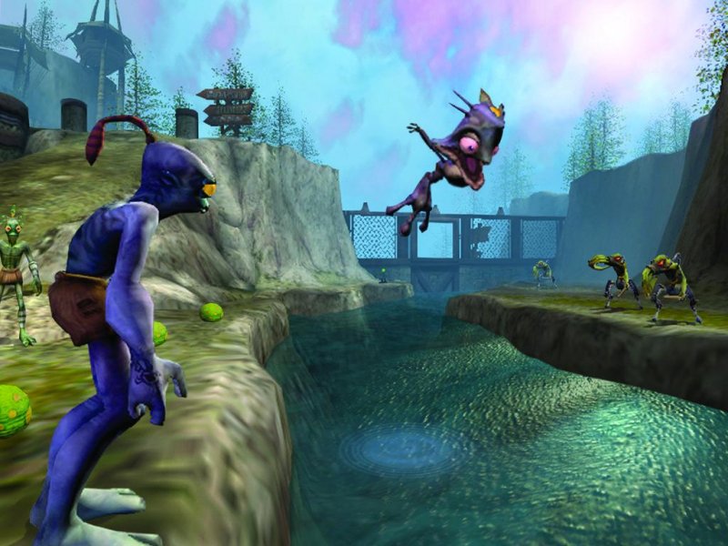 Oddworld: Munch's Oddysee, una scena di gioco che mostra la nuova impostazione in 3D