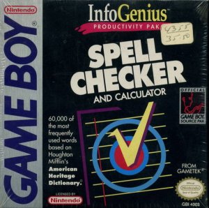 InfoGenius Productivity Pak: Spell Checker and Calculator per Game Boy