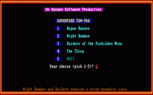 Adventure Fun-Pak per PC MS-DOS