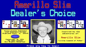 Amarillo Slim Dealer's Choice per PC MS-DOS