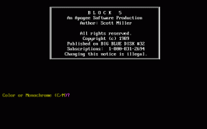 Block Five per PC MS-DOS