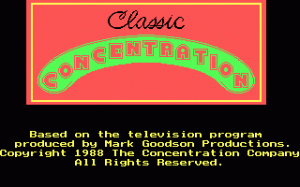 Classic Concentration per PC MS-DOS