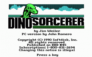 Dino-Sorcerer per PC MS-DOS