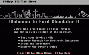 Ford Simulator II per PC MS-DOS