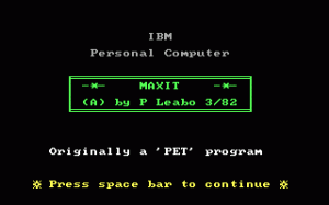 Maxit per PC MS-DOS