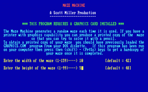 Maze Machine per PC MS-DOS