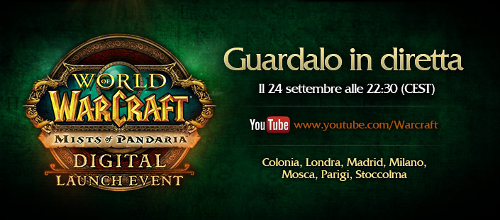 World of Warcraft: Mists of Pandaria - Blizzard prepara un evento di lancio digitale