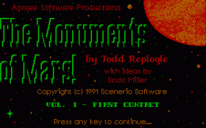 Monuments of Mars per PC MS-DOS