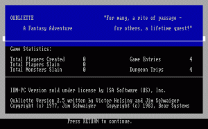 Oubliette per PC MS-DOS