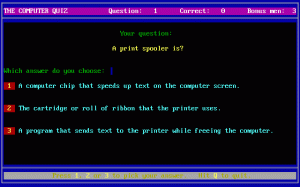 The Computer Quiz per PC MS-DOS