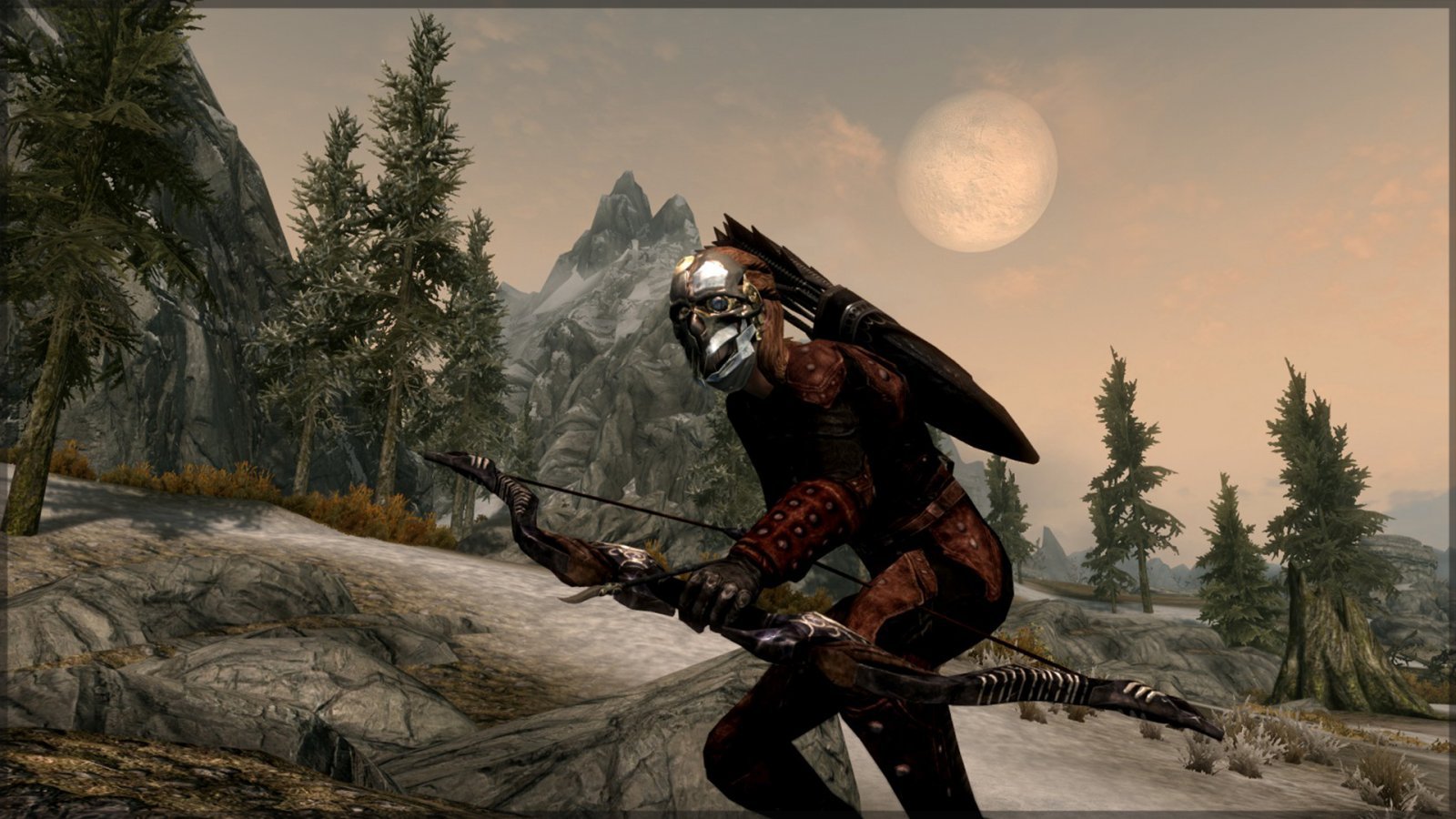 Un personaggio arciere di Skyrim