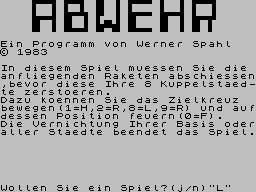 Abwehr per Sinclair ZX Spectrum