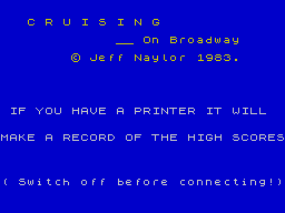 Cruising on Broadway per Sinclair ZX Spectrum