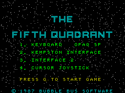 The Fifth Quadrant per Sinclair ZX Spectrum