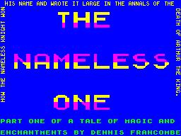 The Nameless One per Sinclair ZX Spectrum