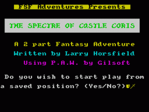The Spectre of Castle Coris per Sinclair ZX Spectrum