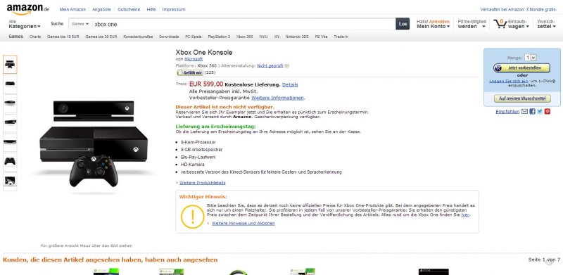 Un retailer tedesco fissa il prezzo di Xbox One a 599 euro
