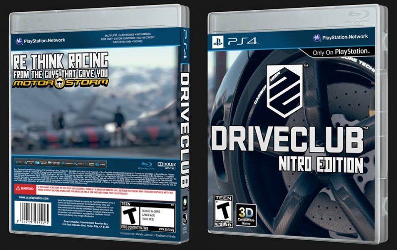 La copertina di DriveClub ci mostra come saranno i packshot dei giochi PS4 - Aggiornata