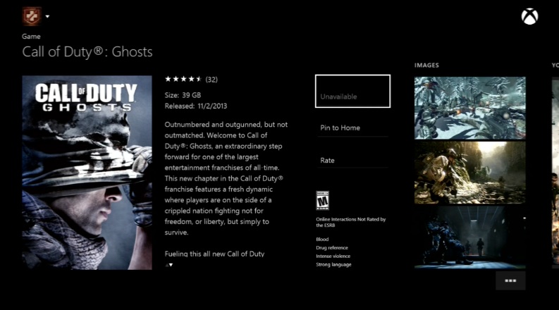 Xbox One - Le dimensioni su hard disk di alcuni giochi di lancio