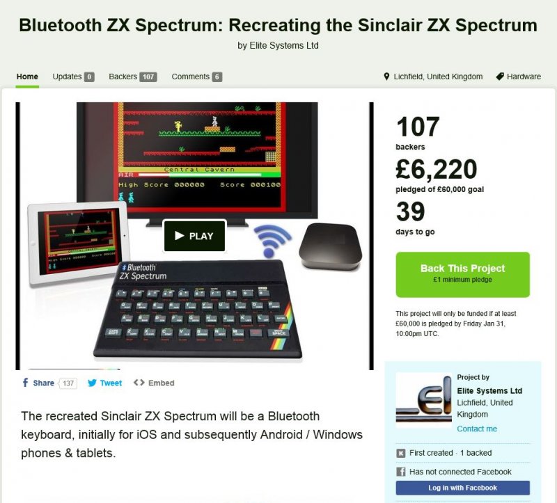 La tastiera 'ZX Spectrum' per iOS, Windows e Android è stata finanziata su Kickstarter La tastiera 'ZX Spectrum' per iOS, Windows e Android è stata finanziata su Kickstarter
