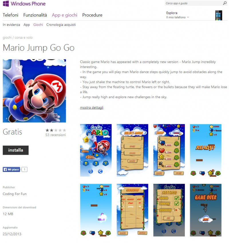 Super Mario sbarca su Windows Phone