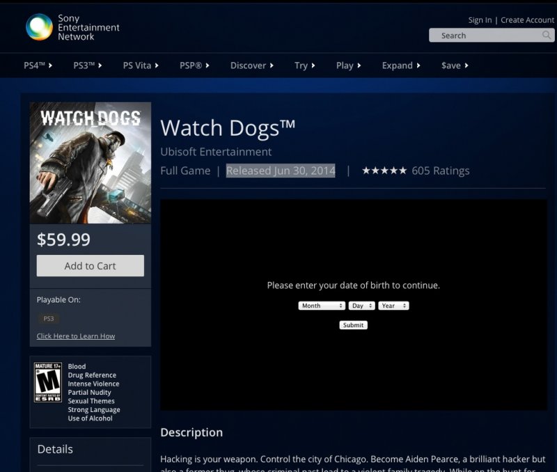 Watch Dogs - Compare una data d'uscita sul Sony Entertainment Network store Watch Dogs - Compare una data d'uscita sul Sony Entertainment Network store