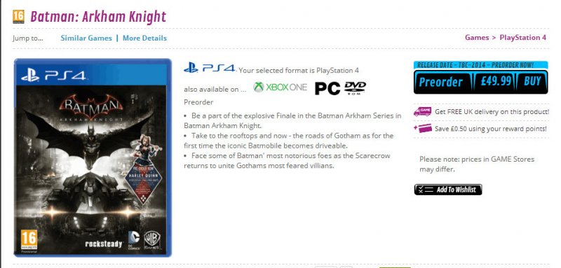 Batman: Arkham Knight avvistato in uno store inglese Batman: Arkham Knight avvistato in uno store inglese
