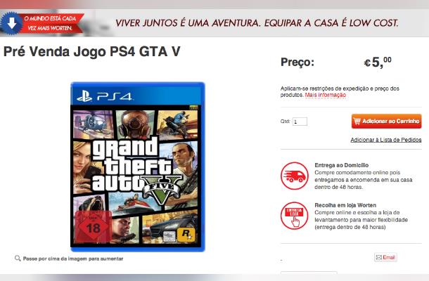 Un negozio portoghese ha aperto i preordini della versione Playstation 4 di Grand Theft Auto V  Un negozio portoghese ha aperto i preordini della versione Playstation 4 di Grand Theft Auto V