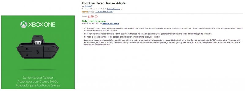 L'adattatore cuffie di Xbox One è quasi introvabile in America, prezzi folli