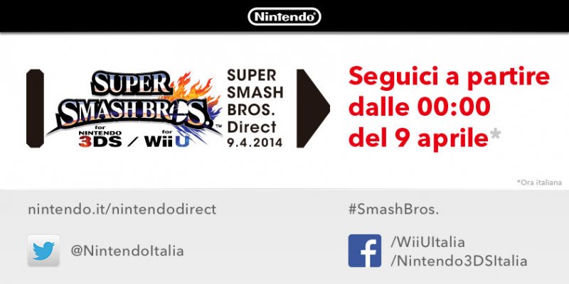Il 9 aprile sarà trasmesso un nuovo Nintendo Direct dedicato a Super Smash Bros. per Wii U e 3DS