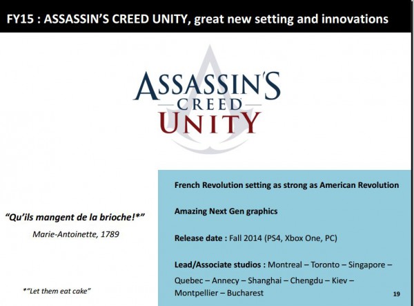 Assassin's Creed Unity arriva in autunno, solo su PC, PlayStation 4 e Xbox One