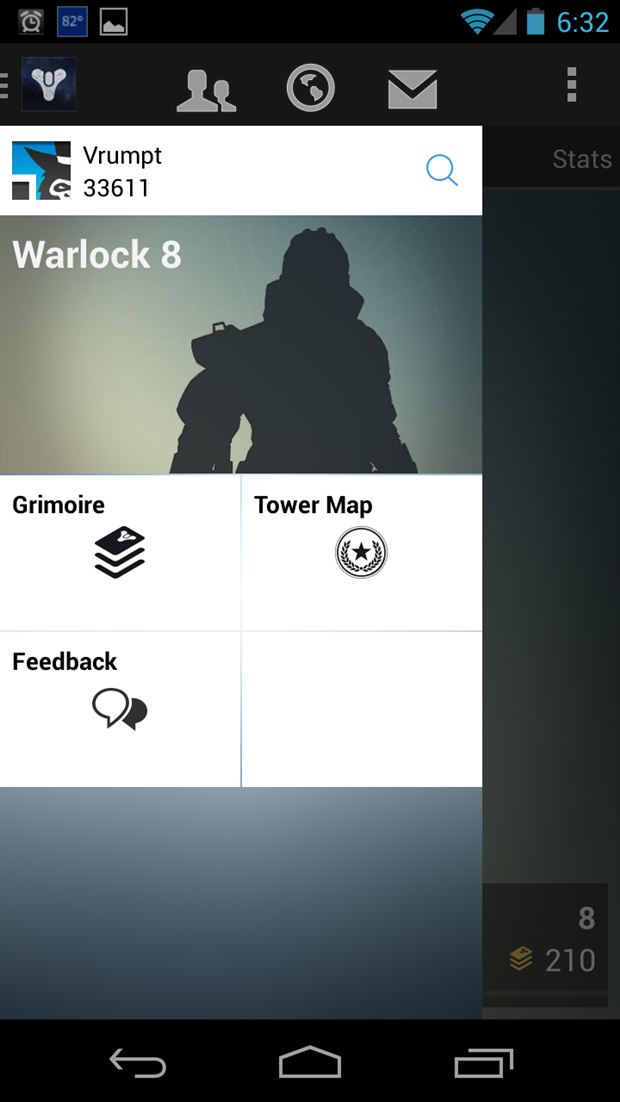 Qualche immagine per la companion app di Destiny