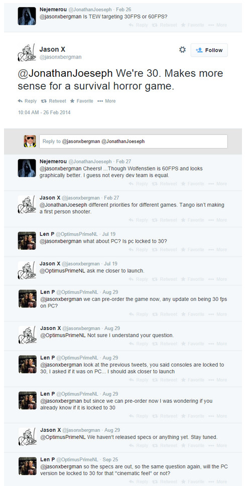 Secondo una voce di corridoio, la versione PC di The Evil Within è bloccata a 30 fotogrammi al secondo Secondo una voce di corridoio, la versione PC di The Evil Within è bloccata a 30 fotogrammi al secondo