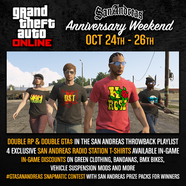 GTA Online celebra il decimo anniversario di San Andreas con eventi speciali