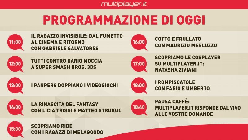 Sabato a Lucca Comics & Games: ecco il programma dei nostri live Sabato a Lucca Comics & Games: ecco il programma dei nostri live