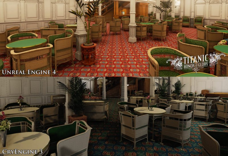 Titanic – Honor and Glory passa dal CryEngine all'Unreal Engine 4.0, vediamo le immagini di confronto